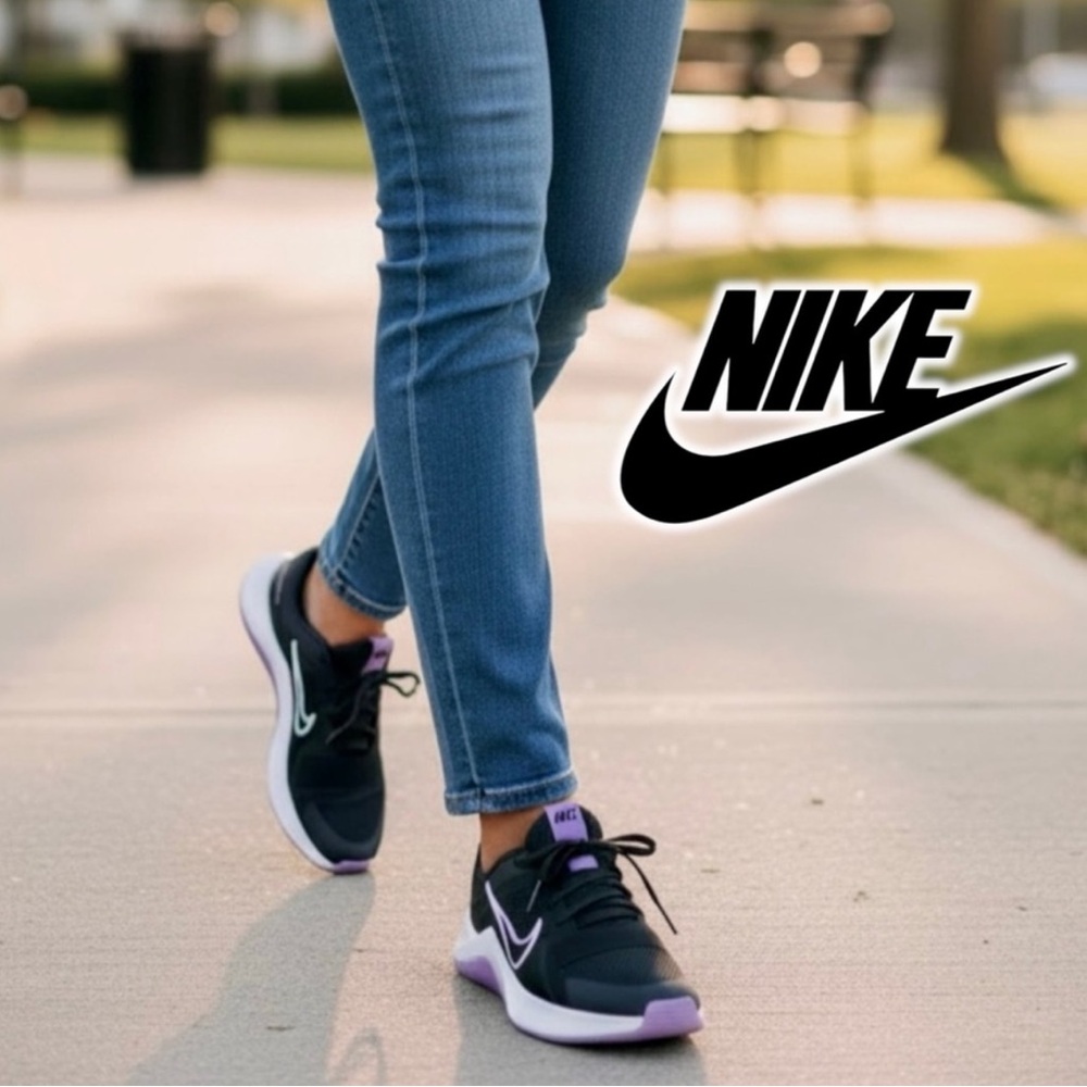 NEW! Nike MC Trainer 2 Workout Sneakers Women’s Shoes Black Purple White size 9